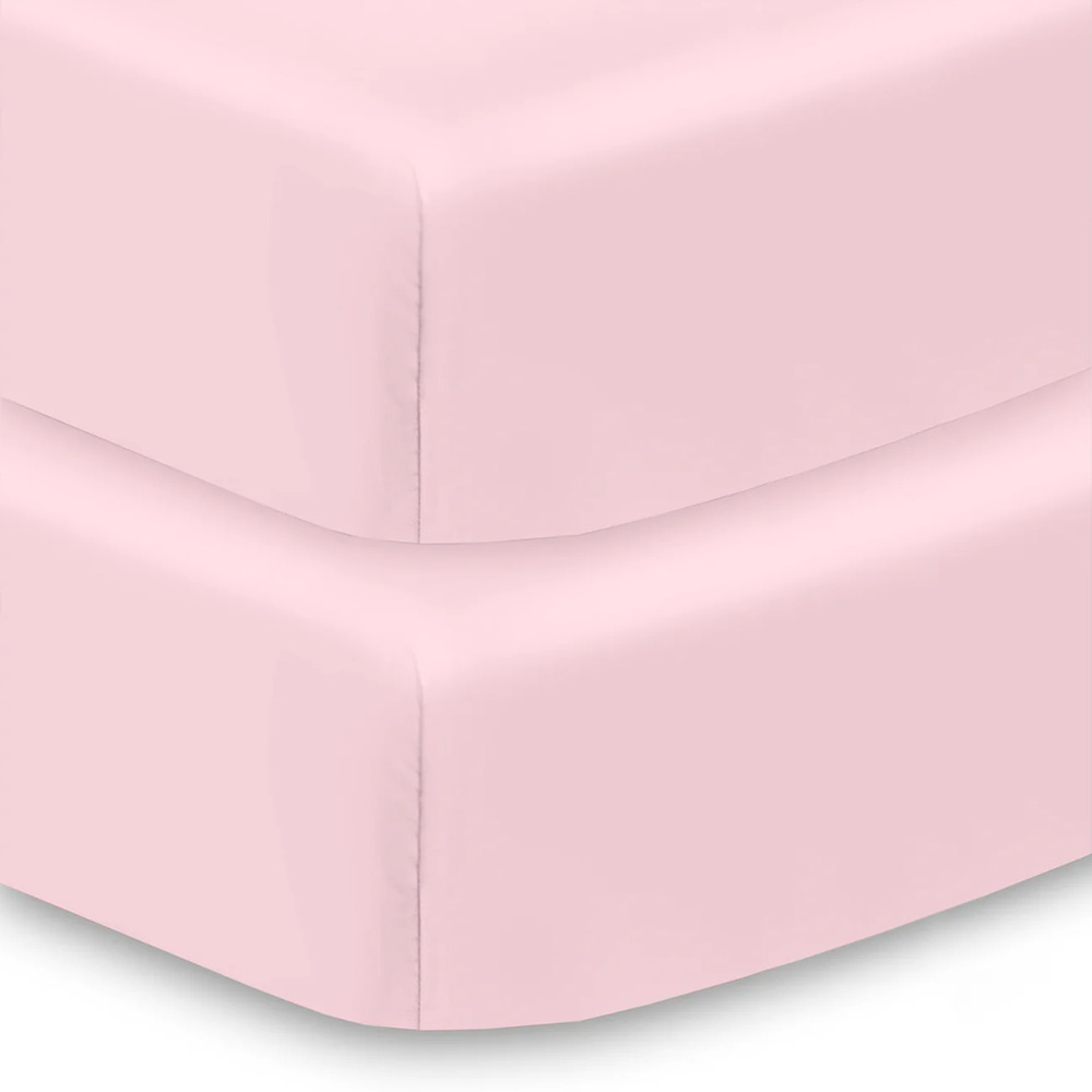 Breathable Baby All-in-One Fitted Sheet & Waterproof Cover Light Pink 2 Pack New